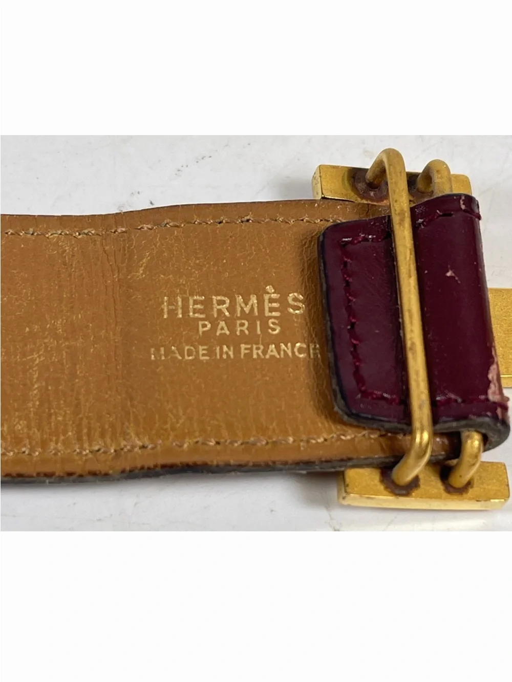 Authentic Vintage Hermes elastic Canvas & Leather H Belt